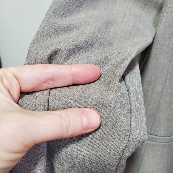 RW & CO. RW&CO. One Button Fitted Blazer Suiting Stretch Lined Tan Grey Women 10 - Picture 15 of 16